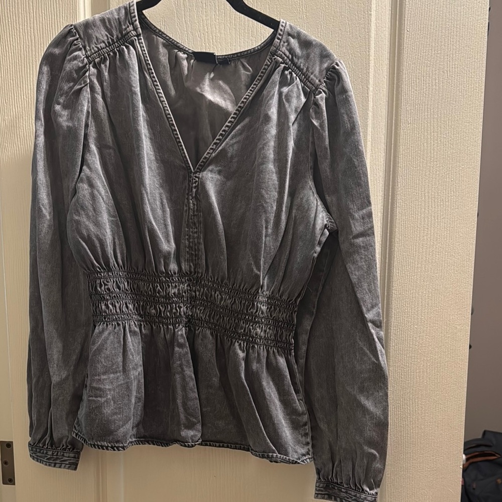 GAP gray denim blouse Long Sleeve Top blouse - medium